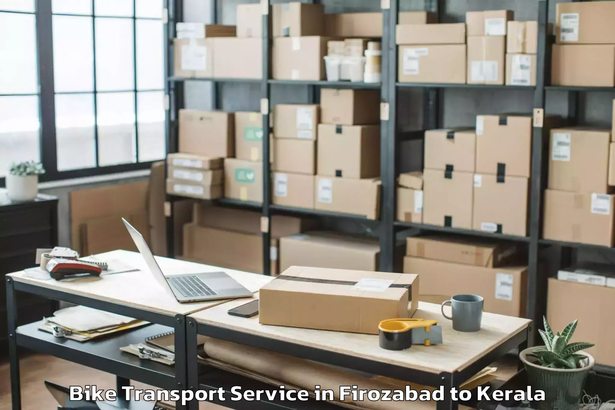 Book Your Firozabad to Cochin Port Kochi Bike Transport Today